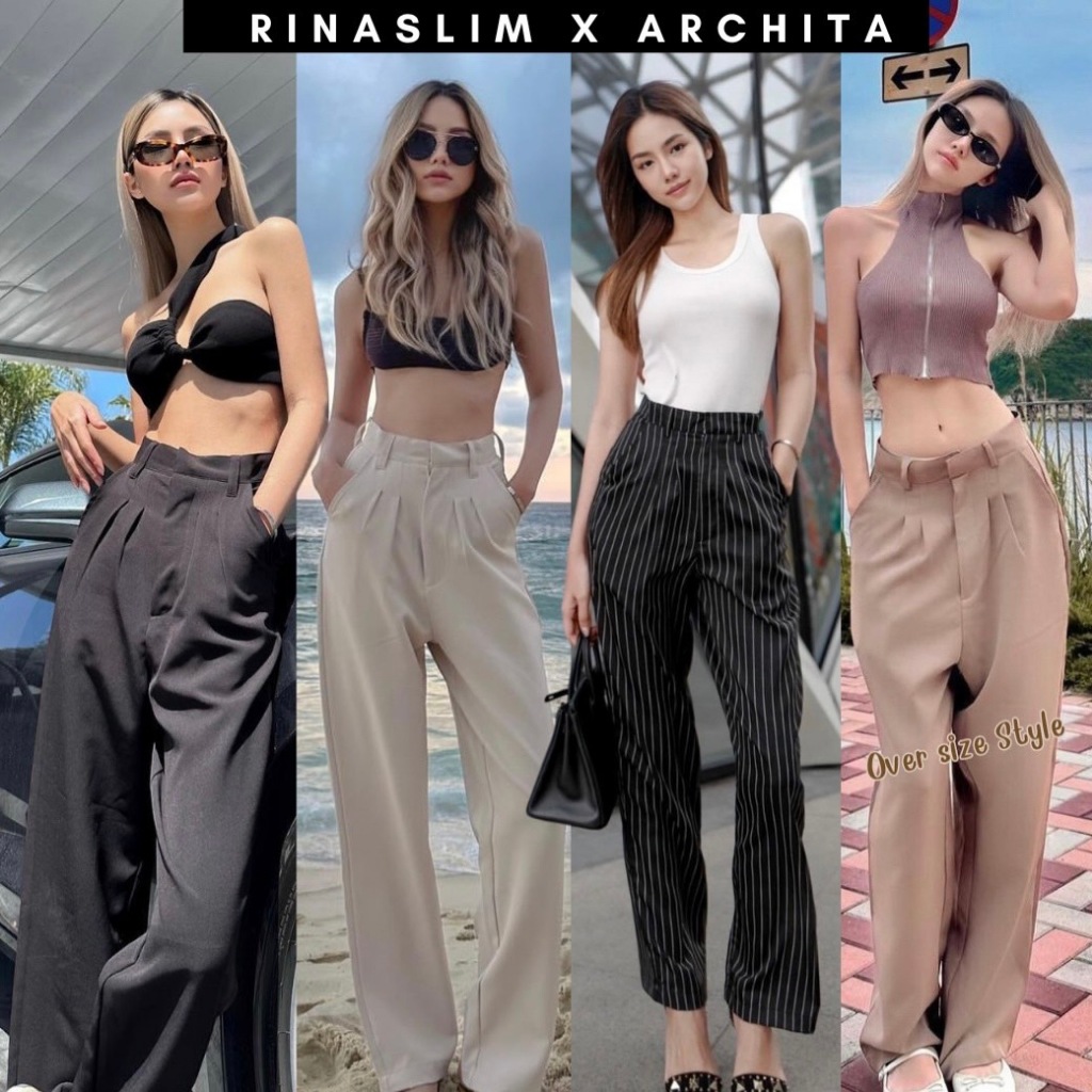 RINASLIM กางเกงขากระบอกใหญ่ LUNA PANTS [rinaslim x archita]