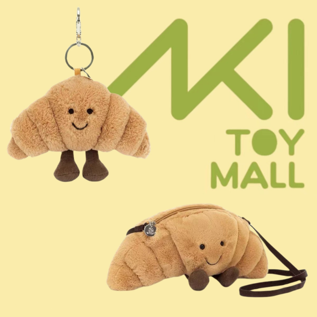 Jellycat 【ตัวแทนซื้อ】 กระเป๋าครัวซองต์แสนสนุก กระเป๋าครัวซองต์น่ารัก