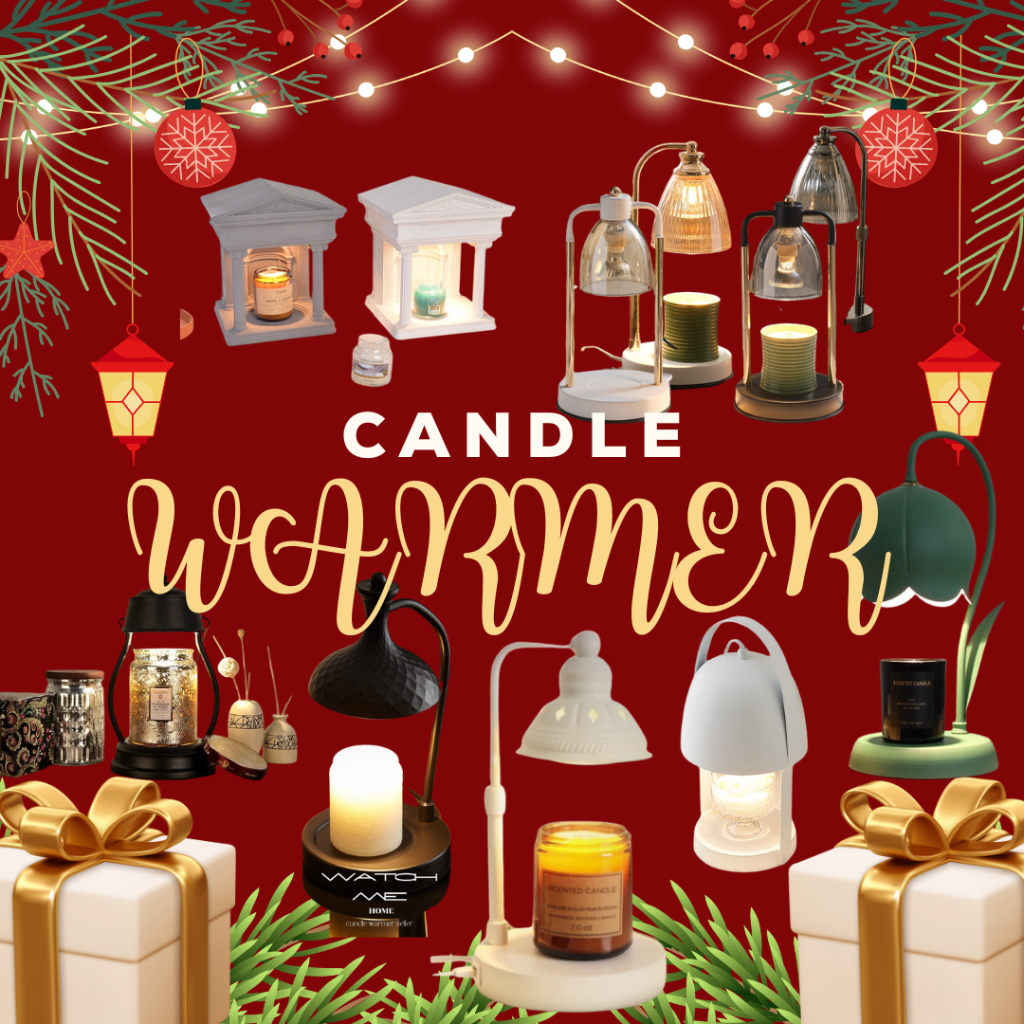 Candle warmerโคมไฟอุ่นเทียนแบบฐานไม้แถม2หลอด โคมอุ่นเทียน โคมไฟละลายเทียนหอม2