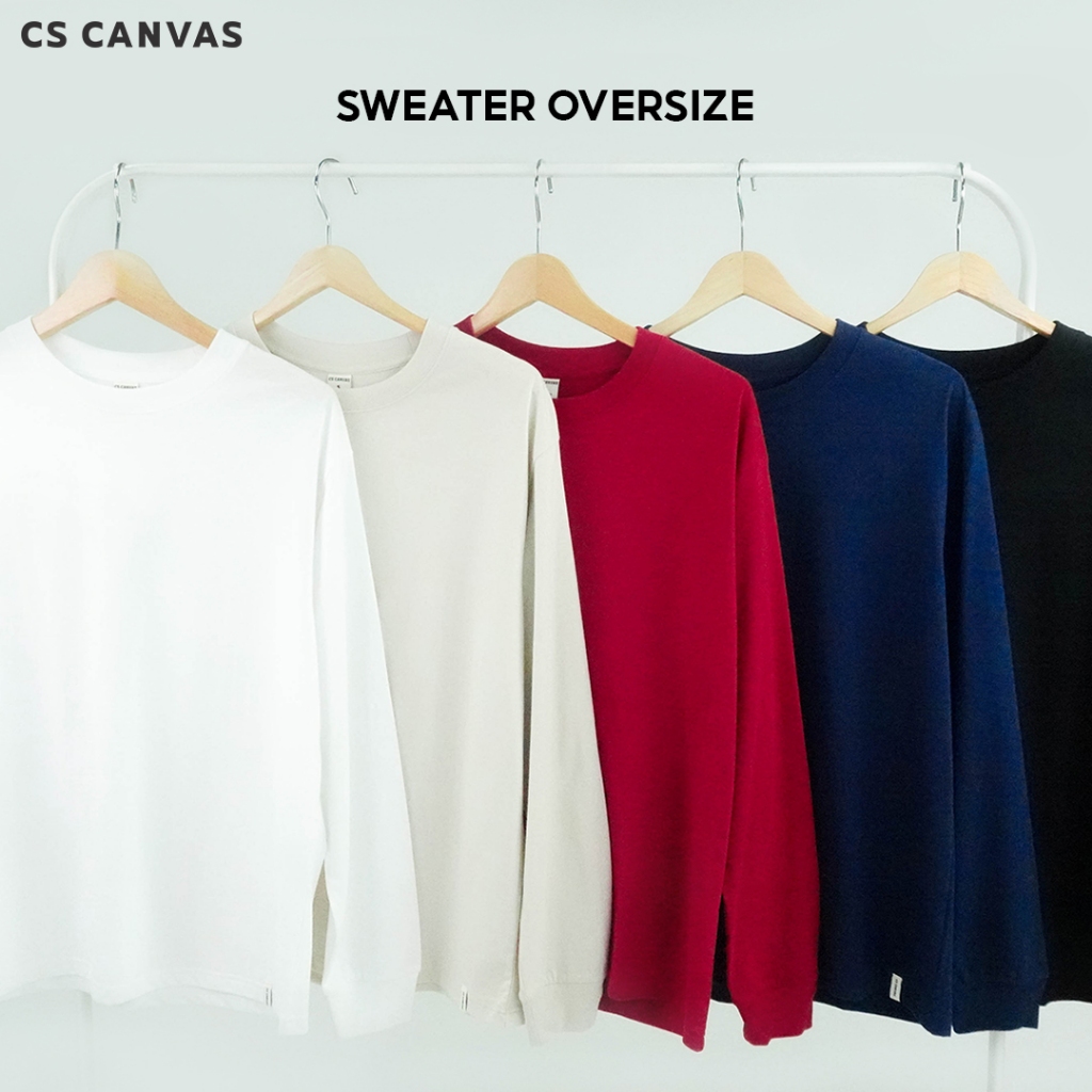 CS CANVAS Men Long Sleeve Oversized // Easy Essential - เสื้อแขนยาวผู้ใหญ่ จั๊มแขน โอเวอร์ไซส์ ผ้า Cotton ใส่สบายไม่ร้อน