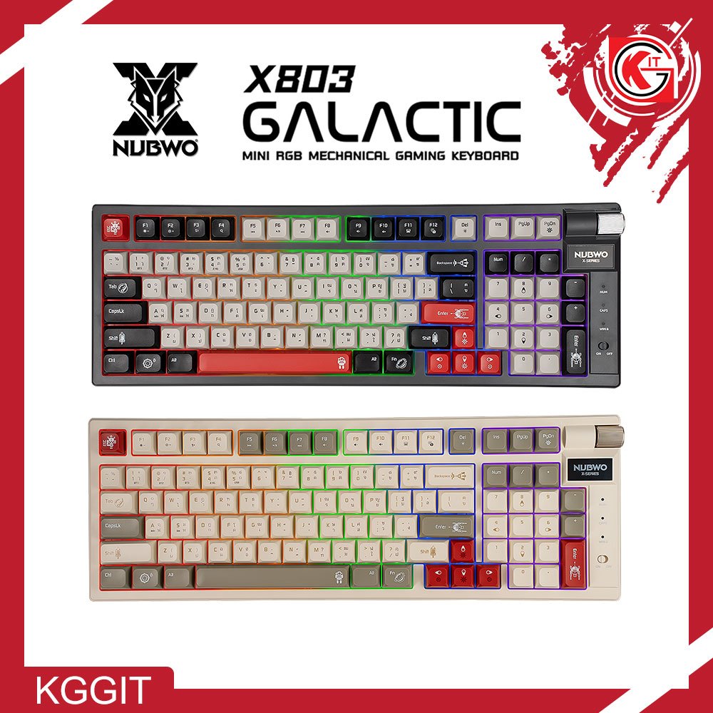 Nubwo x803 คีย์บอร์ดเกมมิ่งไร้สาย Wireless Mechanical  Gaming Keyboard 97 ปุ่ม มี Macro software เชื