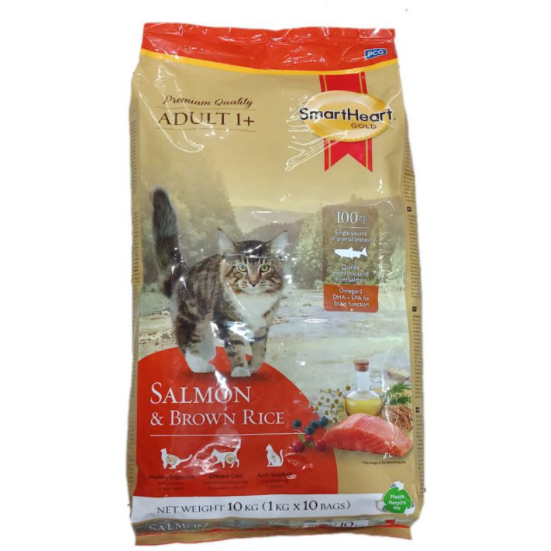 อาหารแมว Smartheart gold รสแซลม่อน แบบแบ่งขาย  1 กิโล