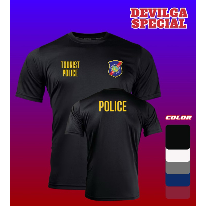 เสื้อยืด ตำรวจท่องเที่ยว Tourist police เนื้อผ้าไมโคร ระบายอากาศดี ซับใน แห้งไว