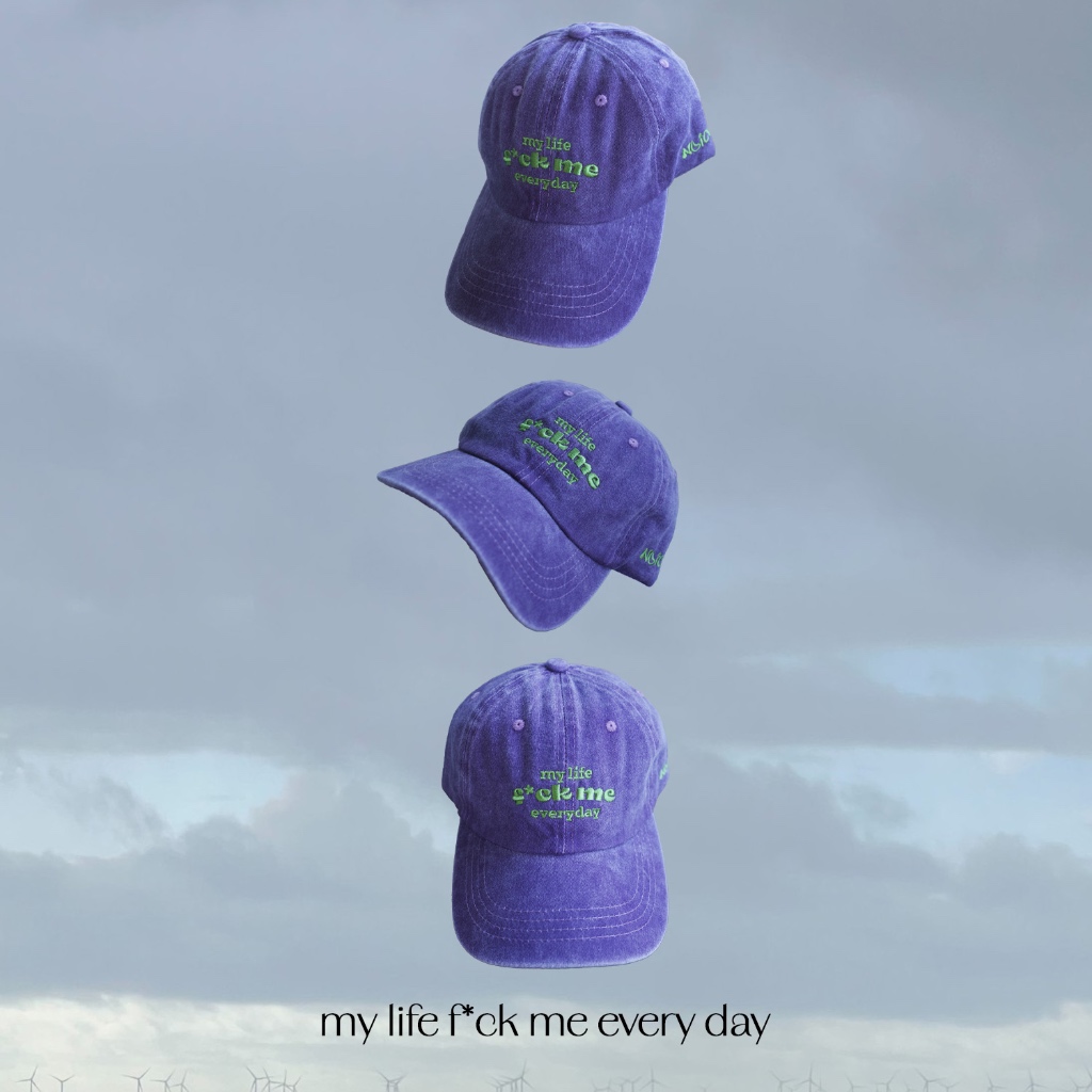 หมวกสีม่วง รุ่น my life f*ck me every day collection แรกจาก Noice