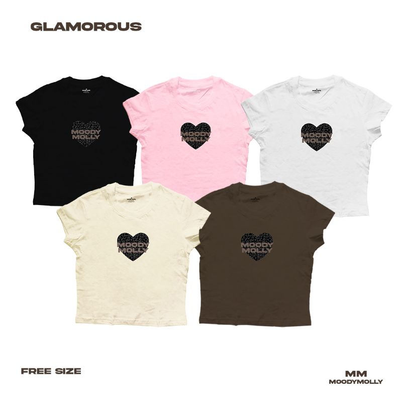(moodymolly) เสื้อ babytee หัวใจ ลายเสือ สุดฮิต glamorous