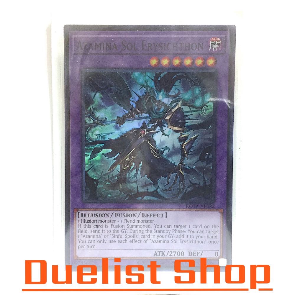 Azamina Sol Erysichthon (SR) Monster Dark Level6 [Illusion/Fusion/Effect] ชุด ROTA-AE032 การ์ดยูกิโอ (Yu-Gi-Oh!) OCG