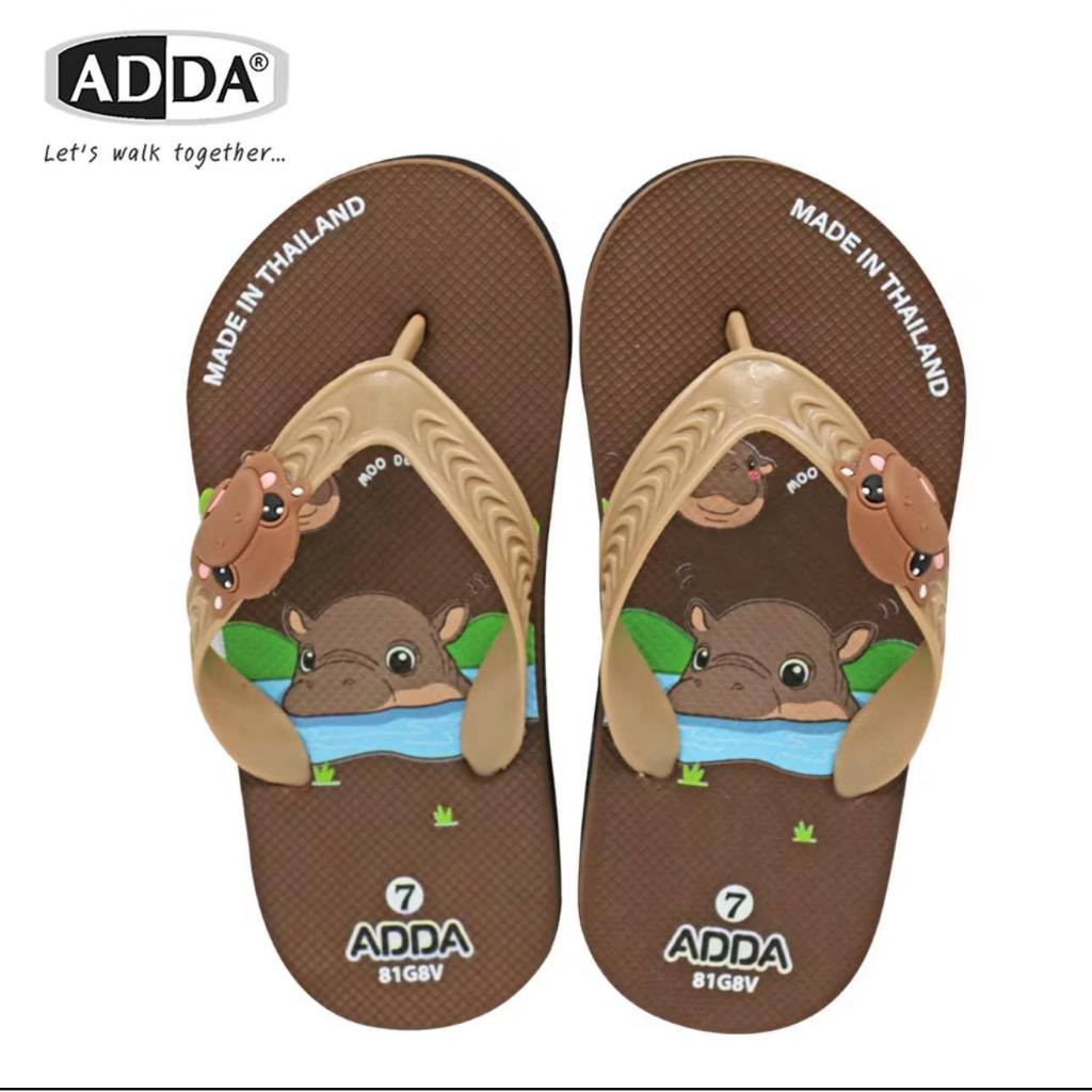 หมูเด้ง ADDA รองเท้าแตะ สำหรับเด็ก ลายน้องหมูเด้ง (ลิขสิทธิ์แท้) รุ่น 81G8V-C1, B1 ไซส์ (6-8.5)