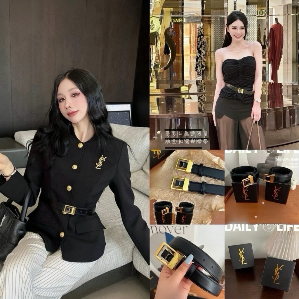 พร้อมส่ง ส่งไว เข็มขัด+กล่องครบ Y S L Collection