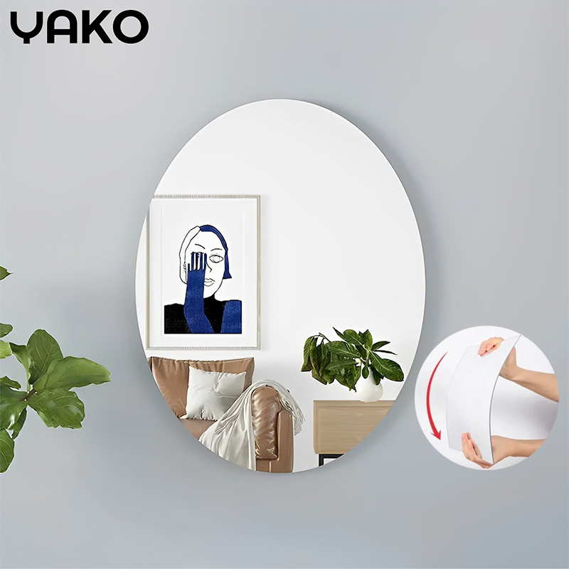 YAKO กระจกแขวน กระจกทรงไข่ กระจกห้องน้ำ กระจกอะคริลิก ความชัดสูง มีให้เลือก 3 ขนาด