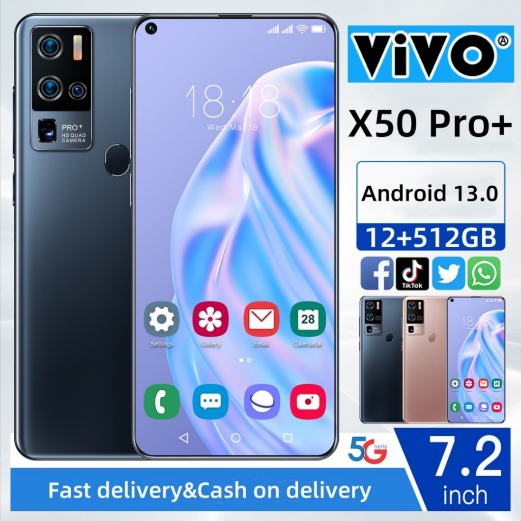 โทรศัพท์ X50 Pro+ แรม16GB รอม512GB รองรับ 2 ซิมการ์ด 7.2นิ้ว หน้าจอเต็ม Smartphone Android 6800mAh โทรศัพท์ราคาถูกๆ