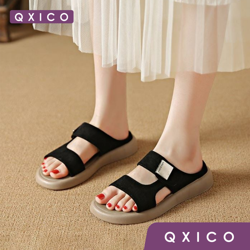 Qxico รุ่น QZ208 รองเท้าแตะเปิดส้น หนังนิ่ม สบาย ซัพพอร์ตเท้า ใหม่ล่าสุด