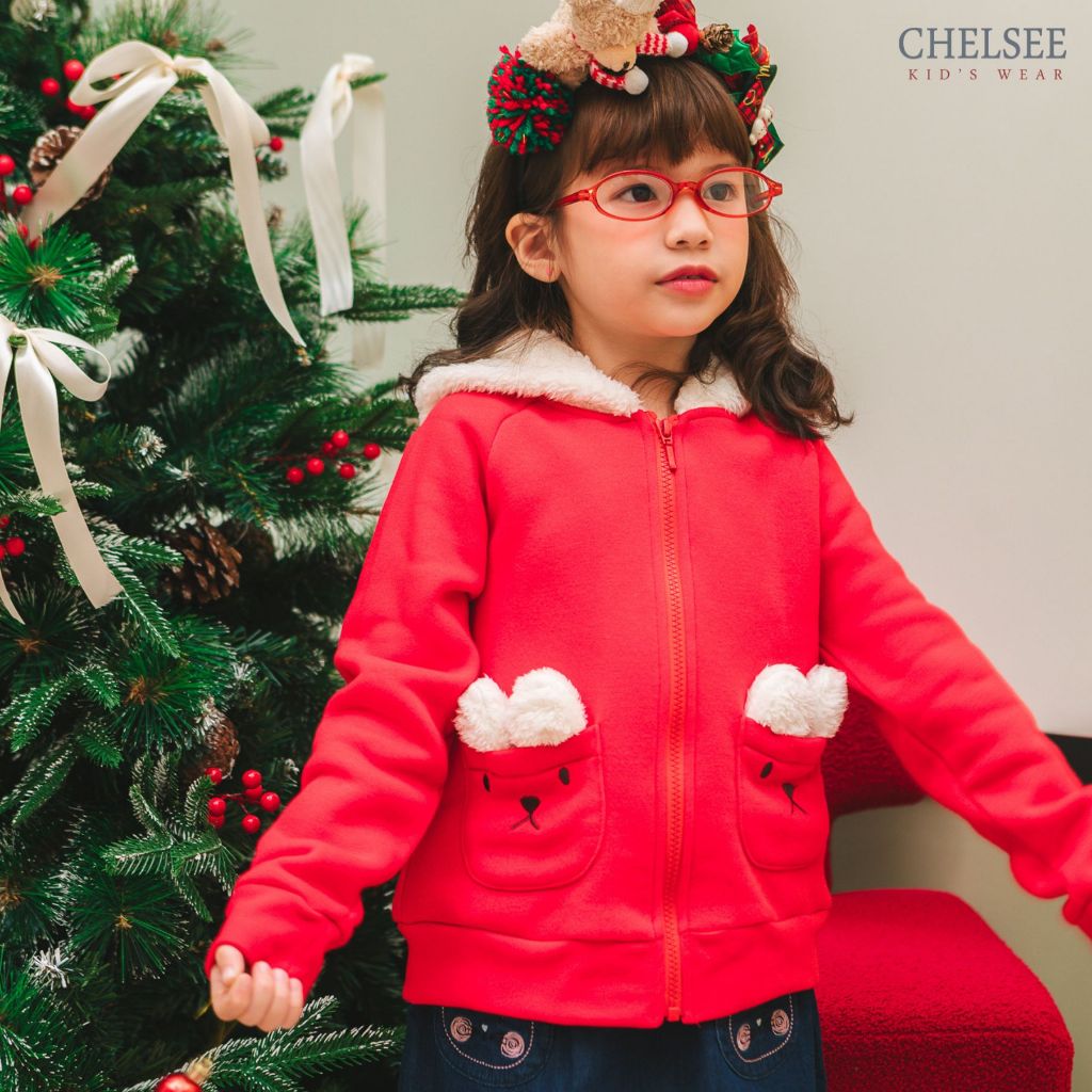 Chelsee เสื้อแจ็คเก็ตฮู้ด แต่งหูน่ารัก แขนยาว เด็กผู้หญิง มีกระเป๋า ผ้า POLYSTER อายุ 1.5-10ปี เสื้อผ้าเด็กโต รุ่น238099