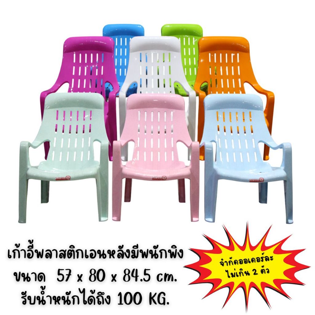 เก้าอี้เอนหลังมีกันลื่น ขนาด 55.5 x 46 x 84.5 ซม.**ออเดอร์ละไม่เกิน 2 ตัว**