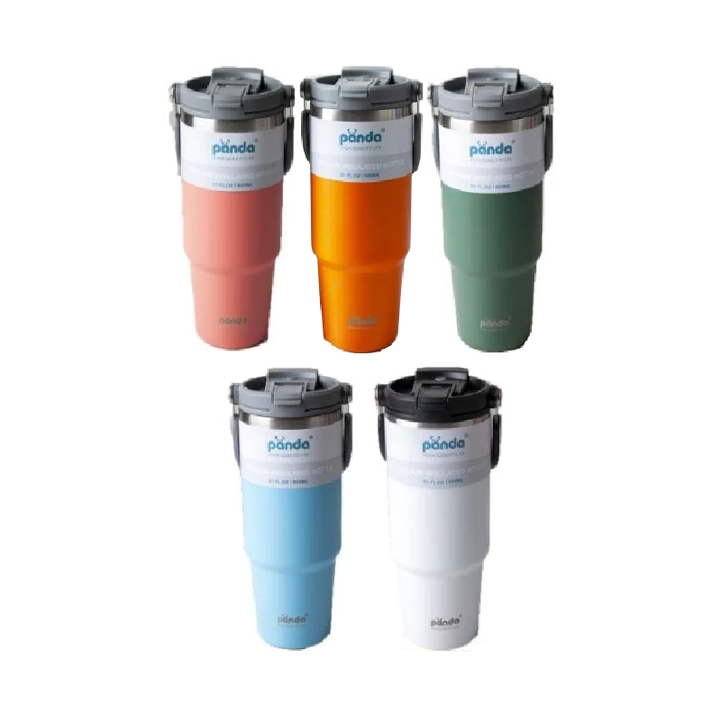 PANDA แก้วเก็บความเย็น สแตนเลส304 มีที่จับ มีให้เลือกหลายสี ขนาด 900ml