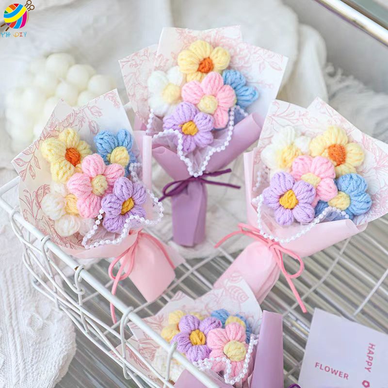 แผ่นผ้าฝ้ายถัก ลายดอกไม้น่ารัก 4cm DIY ดอกไม้ถัก  สําหรับตกแต่งเสื้อผ้า รองเท้า หมวก - รูปที่ 6