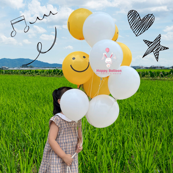 [Happy balloon] ลูกโป่งหน้ายิ้ม Smile ลูกโป่ง Happy birthday to you พร้อมส่งในไทย ขนาด 10/12 นิ้ว