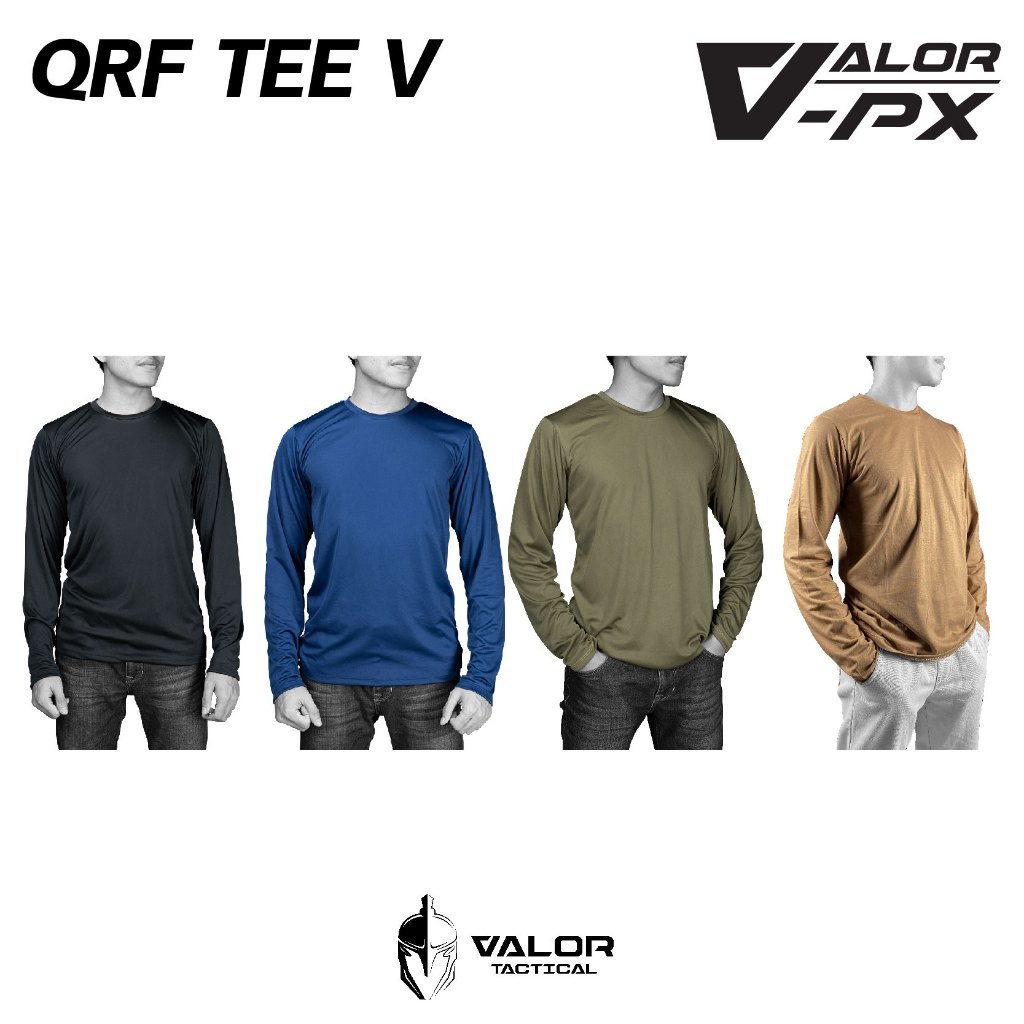 Valor PX-QRF TEE V - Long Sleeve T-Shirt เสื้อแขนยาว สำหรับผู้ชาย ผ้าโพลีเอสเตอร์ เเห้งไว ไม่อับชื้น