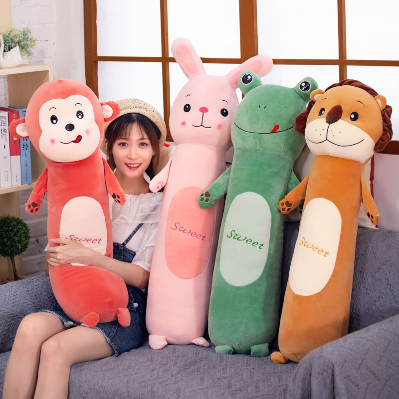หมอนข้าตุ๊กตา 70cm ตุ๊กตากระต่าย สิงโต ลิง หมอนยาวยัดนุ่น สามารถกอด พิงได้ เนื้อสัมผัสนุ่ม Soft Long Animal Dolls