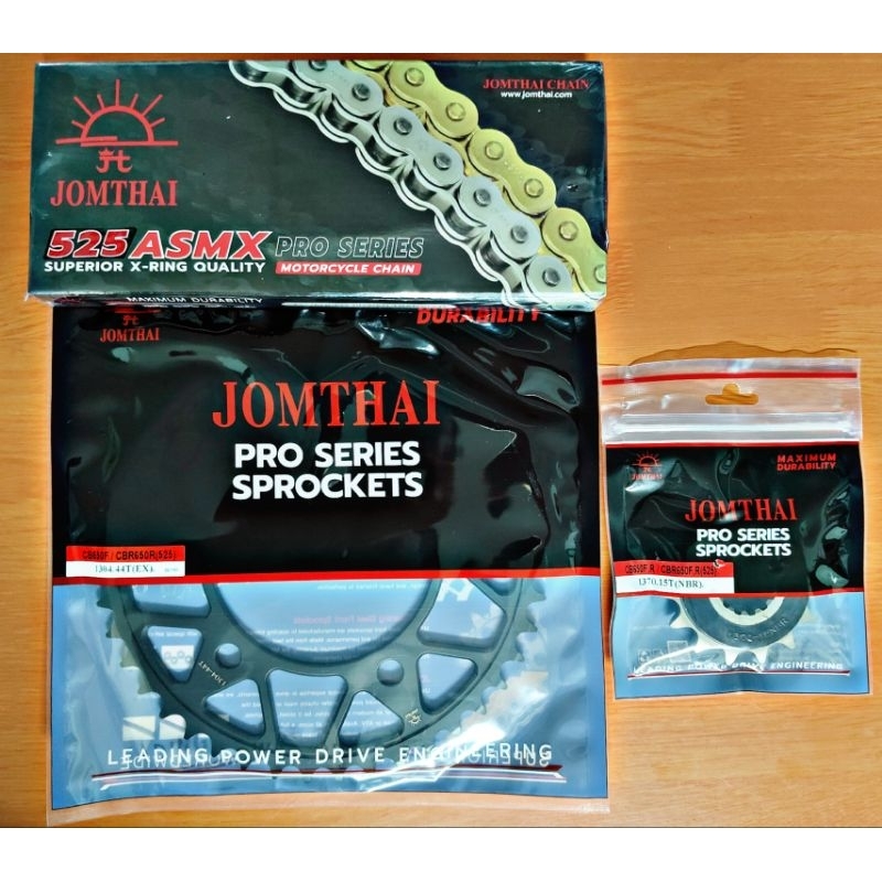 ชุดโซ่สเตอร์ CBR650R / CBR650F / CB650R / CB650F / Rebel1100 (21-24) / (โซ่ 525 ASMX X-RING)  พระอาทิตย์ JOMTHAI แท้100%