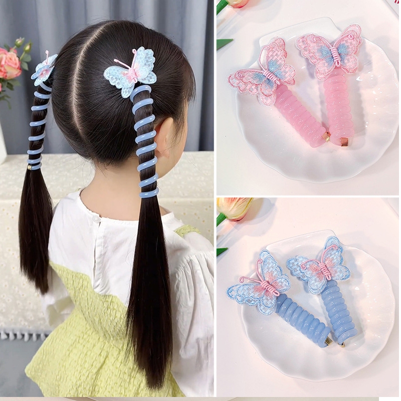 ยางมัดผมเด็ก ยางรัดผม ปักลายผีเสื้อน่ารัก สีแคนดี้ สไตล์เกาหลี สําหรับเด็ก - รูปที่ 5