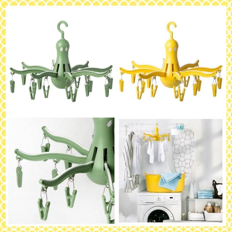 IKEA PRESSA เพรสซ่า ที่ตากผ้าแบบไม้หนีบ 16 ตัว จากอีเกีย