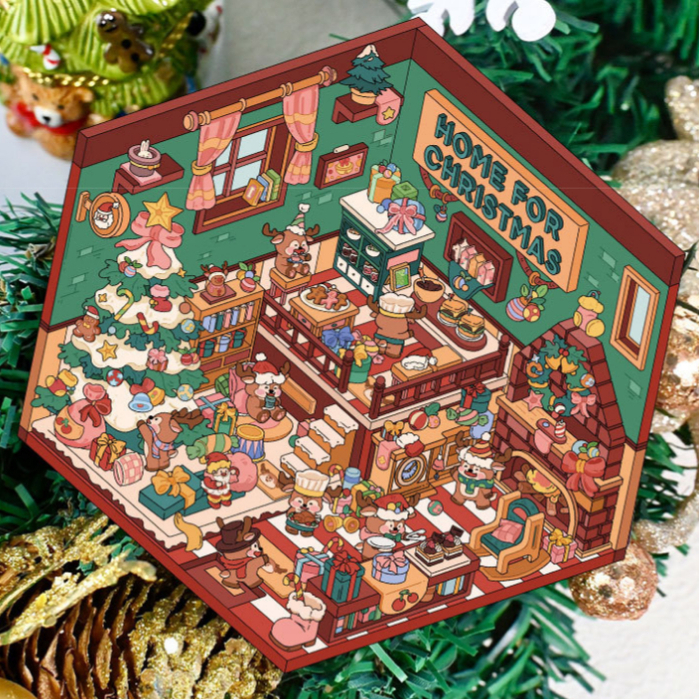 [พร้อมส่ง] 🎁 สติกเกอร์ DIY คริสต์มาส บ้านจิ๋ว sticker แต่งมือถือ iPad สมุดโน้ต ของเล่น Christmas