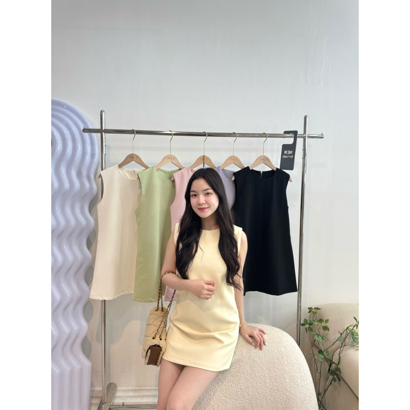 M091 Pastel Mini Dress มินิเดรส แขน ผ้า Cape สวยจึ้งง