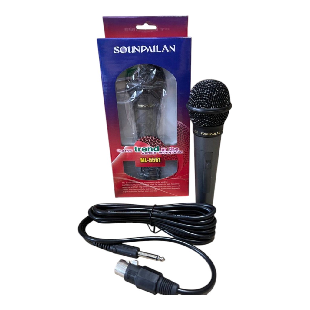 ไมค์โครโฟน SOUNDMILAN รุ่น ML-5551 Microphone ไมค์โครโฟนแบบมีสาย ไมค์โครโฟน แบบสาย คุณภาพดี