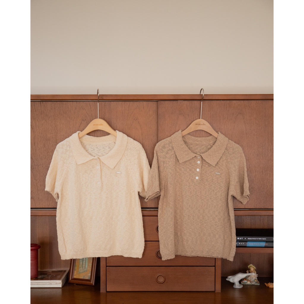 avo miruku knit tee   เสื้อโปโลรุ่นใหม่มาแล้ววว รุ่นนี้เป็นผ้าไหมพรมถักทออย่างดีน้า