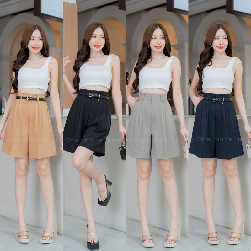 𝐍𝐄𝐖 𝐀𝐑𝐑𝐈𝐕𝐀𝐋𝐒 S-XXXLกางเกง3ส่วนเอวสูงแต่งหูเข็มขัดทรงสวยมากๆพร้อมส่ง