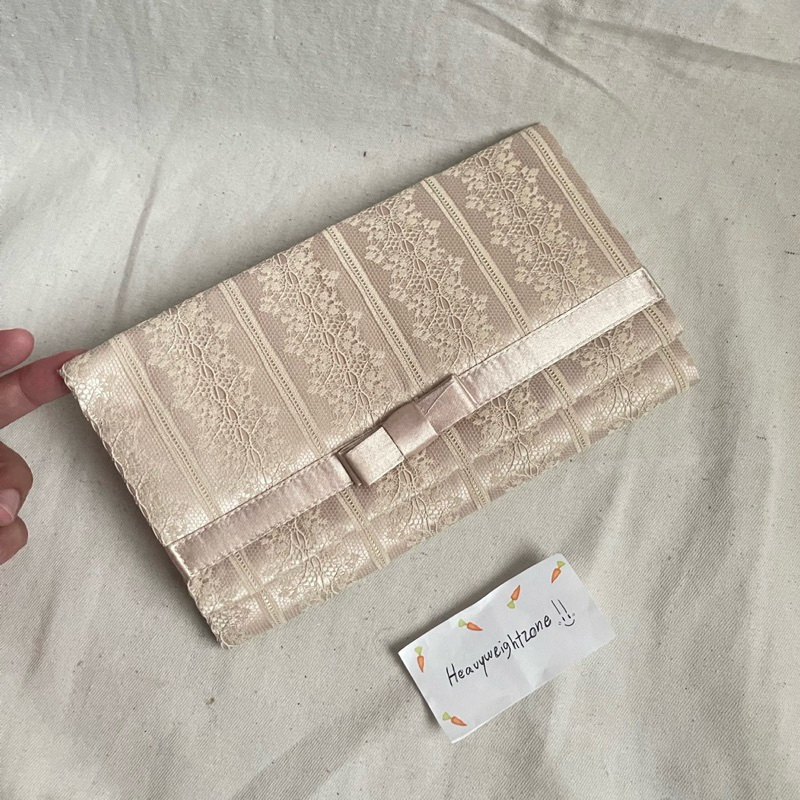 กระเป๋าใส่ของแบบสอด AIMER งานญี่ปุ่นลูกไม้สวย✨มือสอง สภาพดี