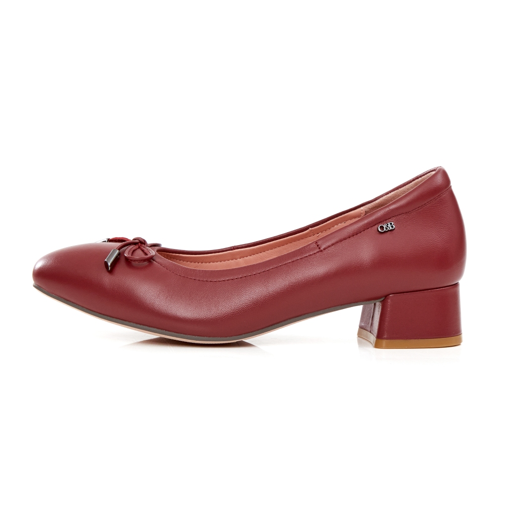 O&B รองเท้าหนังแกะ รุ่น AUDREY CLASSIC HEELS IN BURGUNDY-11243SS33007F_H4REXX - รูปที่ 3