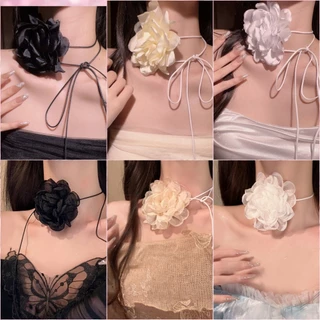 สร้อยคอโชคเกอร์ แบบผูกเชือก🎀องค์ประกอบของดอกไม้และโบว์ สไตล์ต่างๆ สร้อยคอแฟชั่น พระคุณ🚚ส่งไวจากไทย1-3วัน
