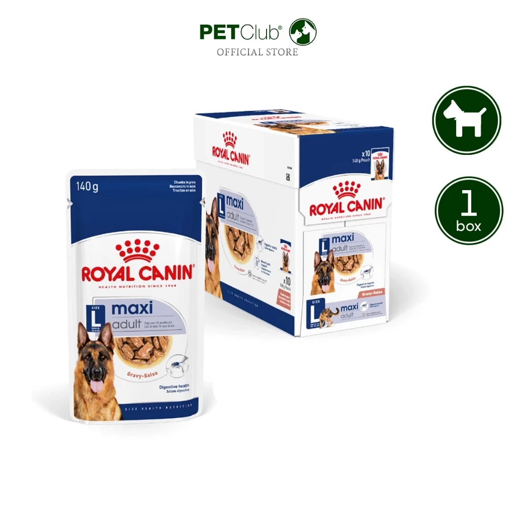 [PETClub] Royal Canin Maxi Adult Gravy Pouch [140g. ยกกล่อง 10 ซอง]