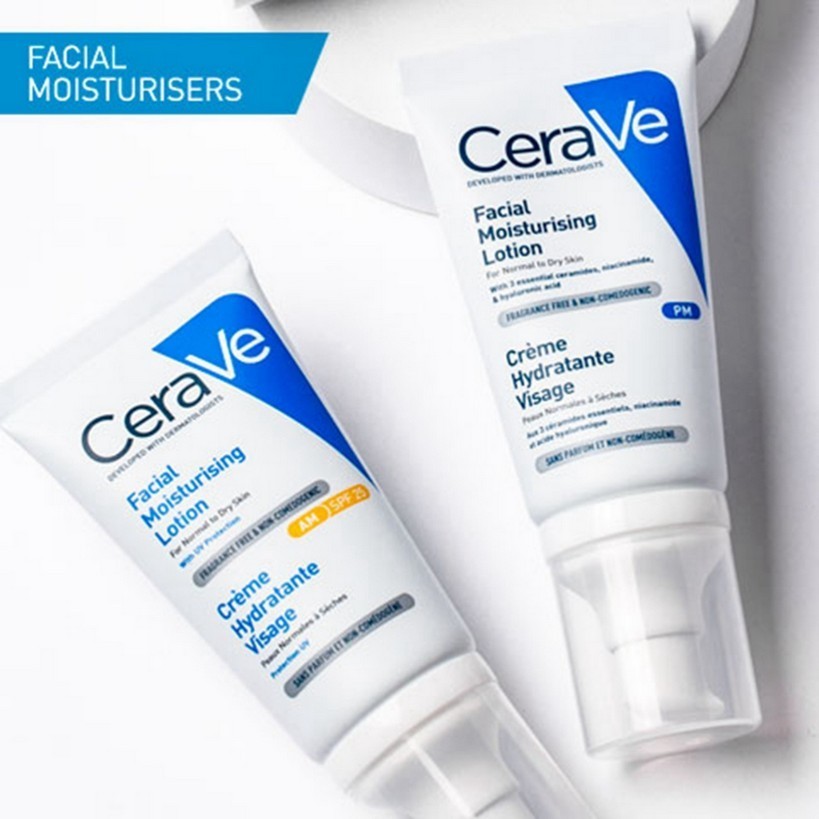 Cerave Facial Moisturizing Lotion PM/AM เซราวี โลชั่นบำรุงผิวหน้า ให้ความชุ่มชื้น ป้องกันแสงแดด ผิวแพ้ง่ายก็ใช้ได้52ml