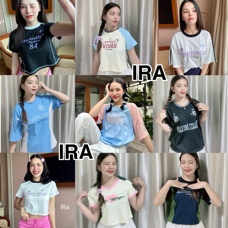 ซื้อในไลฟ์สดลด 100.- BY IRA Sport Series T-shirt เสื้อครอปสีพื้นมินิมอล มินิใจ๊สุดน่ารัก