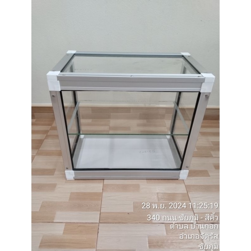 ตู้กระจกอเนกประสงค์ ด้านหลังไม่มีบานเลื่อน #บร.2 ขนาด 45 * 26 * 40 เซนติเมตร