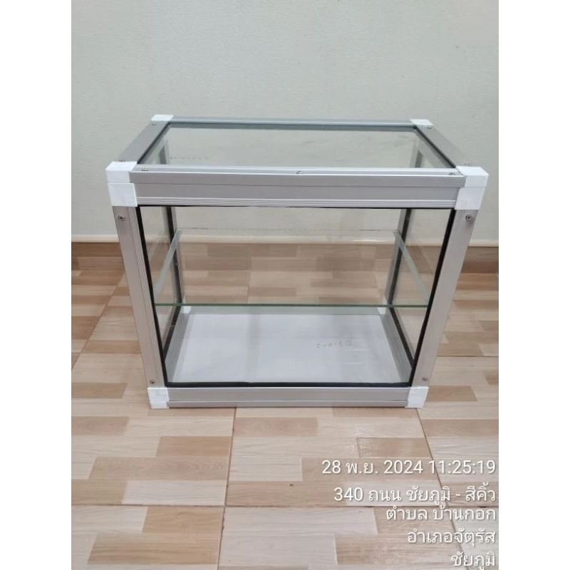 ตู้กระจกอเนกประสงค์ ด้านหลังไม่มีบานเลื่อน #บร.2 ขนาด 45 * 26 * 40 เซนติเมตร