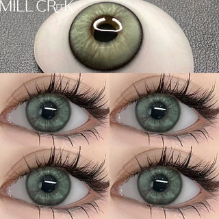 MILL CREEK Color Contact Lens คอนแทคเลนส์ สีเขียว Green/Grey 14.2mm 0.00~-8.00องศา 12 เดือน ใส่สบาย คอน