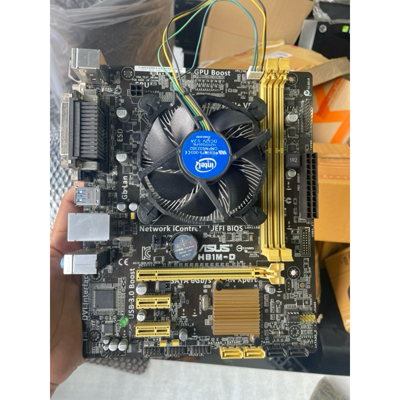 Mainboard ASUS H81M-D LGA 1150ใส่CPU Gen4 ไม่มีฝาหลัง สินค้ามือสองสภาพสวย