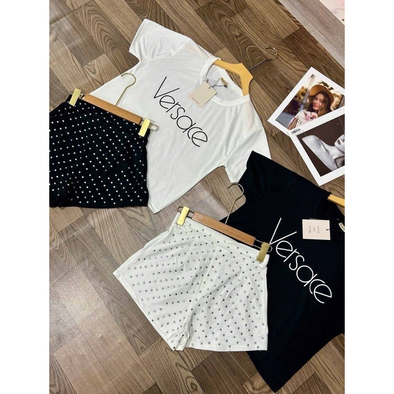 💫💎ชุดเซ็ทVersaceกางเกงเพชร💎💫