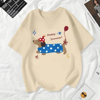 เสื้อยืดผู้หญิงแฟชั่นสาวลายการ์ตูนน่ารักฤดูร้อนเสื้อผ้าแฟชั่นส่วนเกาหลีสวมใส่สบายมาก#A166