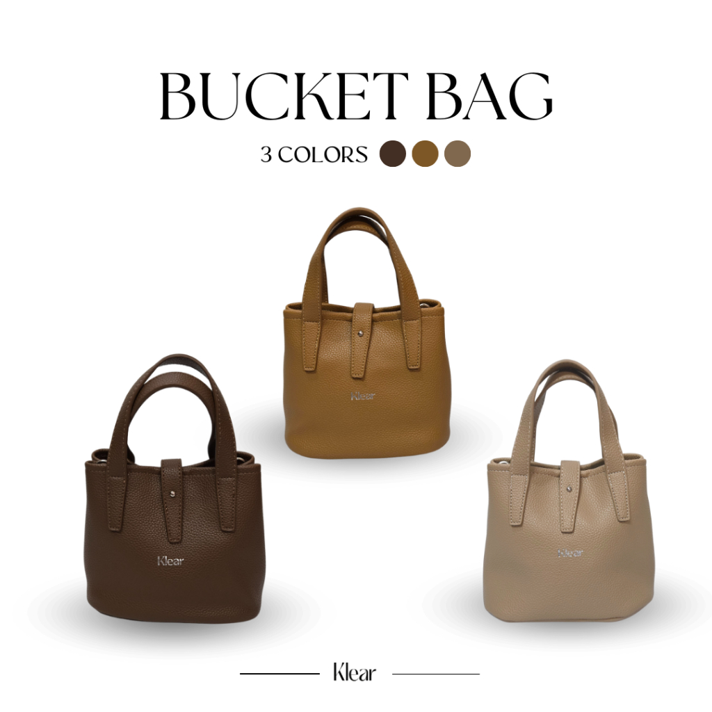 KLEAR.STUDIO - BUCKET BAG กระเป๋าแฟชั่นทรงถัง สไตล์เรียบหรู มีสายคอร์ดบอดี้ปรับได้หลายลุค