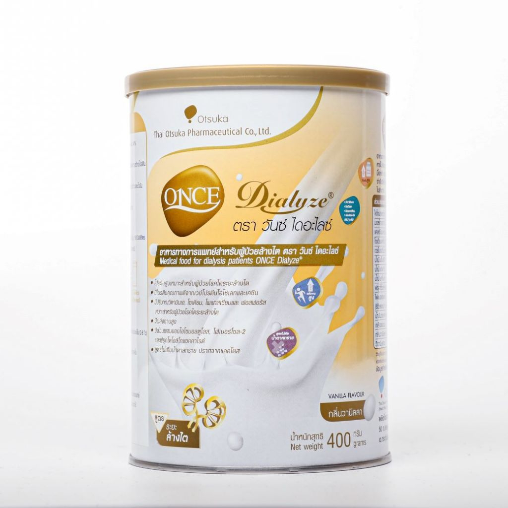 ONCE DIALYZE กลิ่นวนิลา 400ML. สูตรหลังล้างไต วันซ์ ไดอะไลซ์ (ONCE Dialyze) อาหารทางการแพทย์
