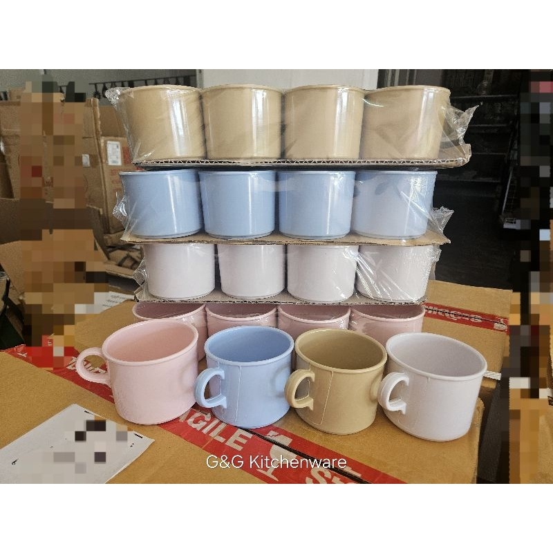 ถ้วยกาแฟ ทรงสูง 3นิ้ว เมลามีนแท้ (6ใบ / 12ใบ) ถ้วยน้ำมีหู