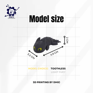 พวงกุญแจเขี้ยวกุด เพลิงนวล ดุ๊กดิ๊กได้ (Toothless & Light Fury Keychain) 3D Printing วัสดุ PLA