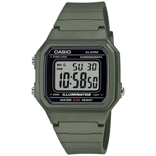 CASIO นาฬิกาข้อมือผู้ชาย สายเรซิ่น รุ่น W-217H,W-217H-3A,W-217H-5A