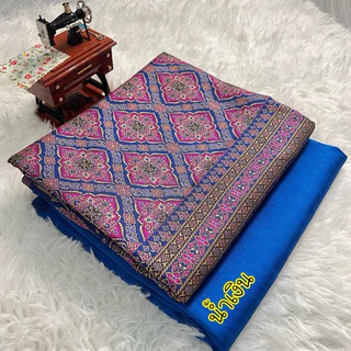 สินค้าขายดี ผ้าทอยกใหซ่ ผ้าทอลายอโยธยา ผ้าสำหรับนำไปตัดชุด (ไหมเกษตรรังขาว งานเทียบชั้นไหมแท้)