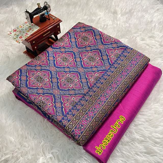 สินค้าขายดี ผ้าทอยกใหซ่ ผ้าทอลายอโยธยา ผ้าสำหรับนำไปตัดชุด (ไหมเกษตรรังขาว งานเทียบชั้นไหมแท้)