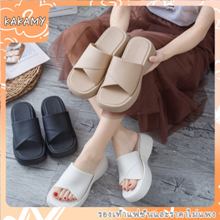 KAKAMY รองเท้าสลิปเปอร์ผู้หญิง รองเท้าแฟชั่นผู้หญิงกลางแจ้งห…